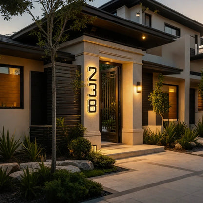Luz solar para número de porta