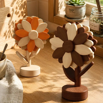 SunflowerBloom™ 木製鍋敷きセット