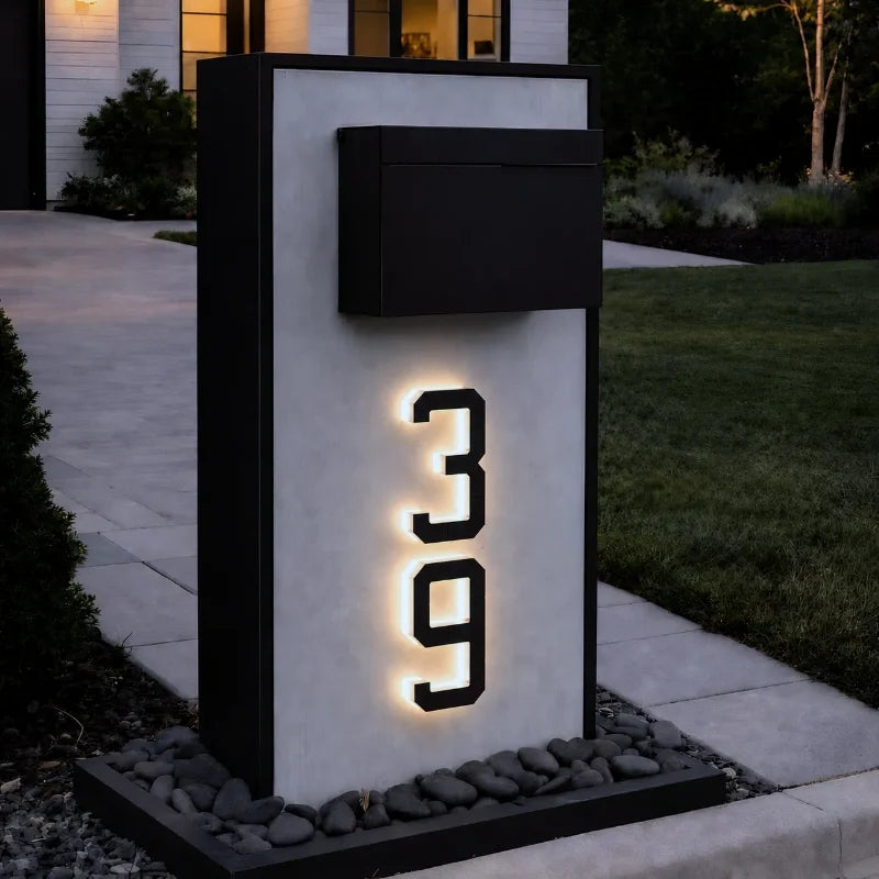Luz solar para número de porta