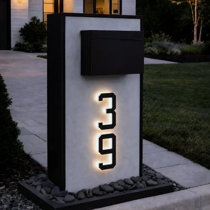 Luz solar para número de porta