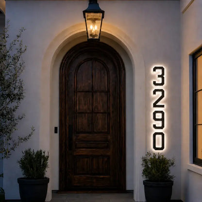 Luz solar para número de porta
