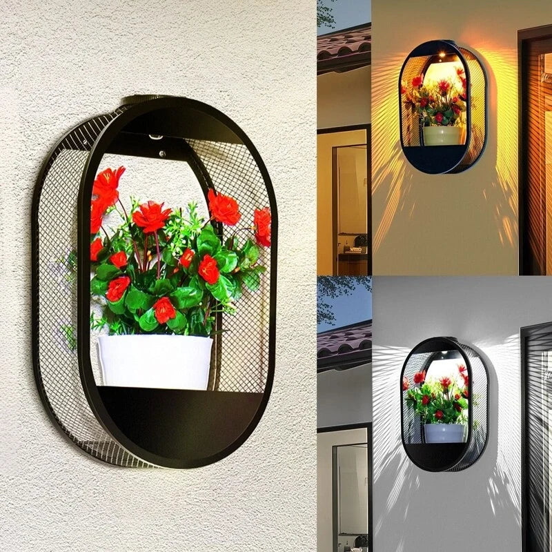 Potvormige wandlamp op zonne-energie